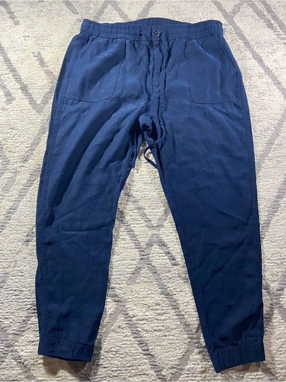 Tahari Navy Blue Women's Drawstring Jogger Trousers